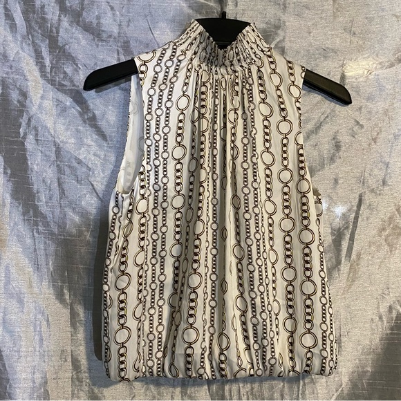 Banana Republic high neck sleeveless lined NWT SZ SX, chain pattern, elastic - Picture 9 of 13